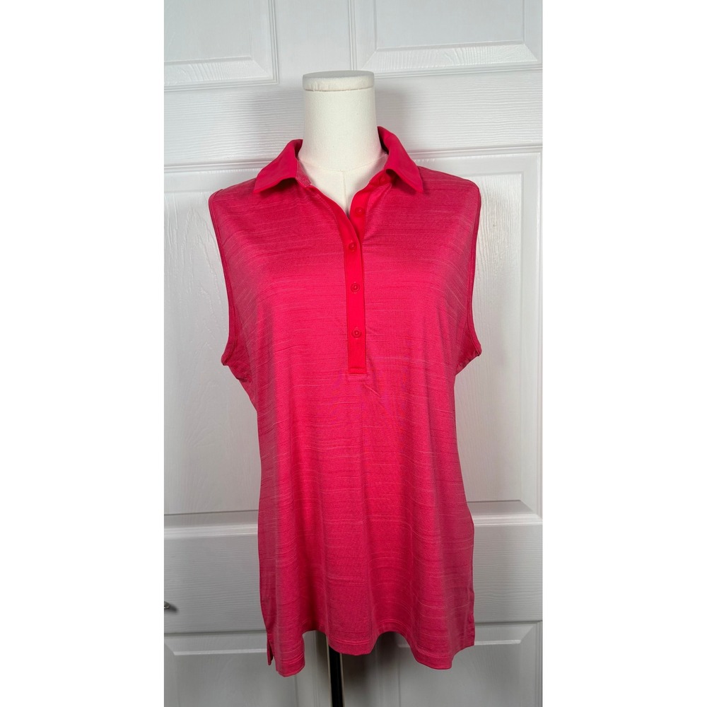 Under Armour HeatGear women's golf polo sleeveless pink XL new with tags
